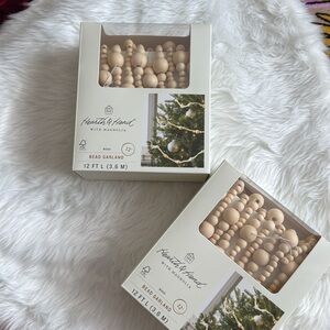 12' Decorative Wooden Bead Christmas Tree Garland - Hearth & Hand with Magnolia